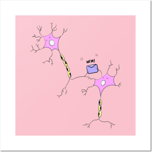 Neuron transmitting Message Posters and Art